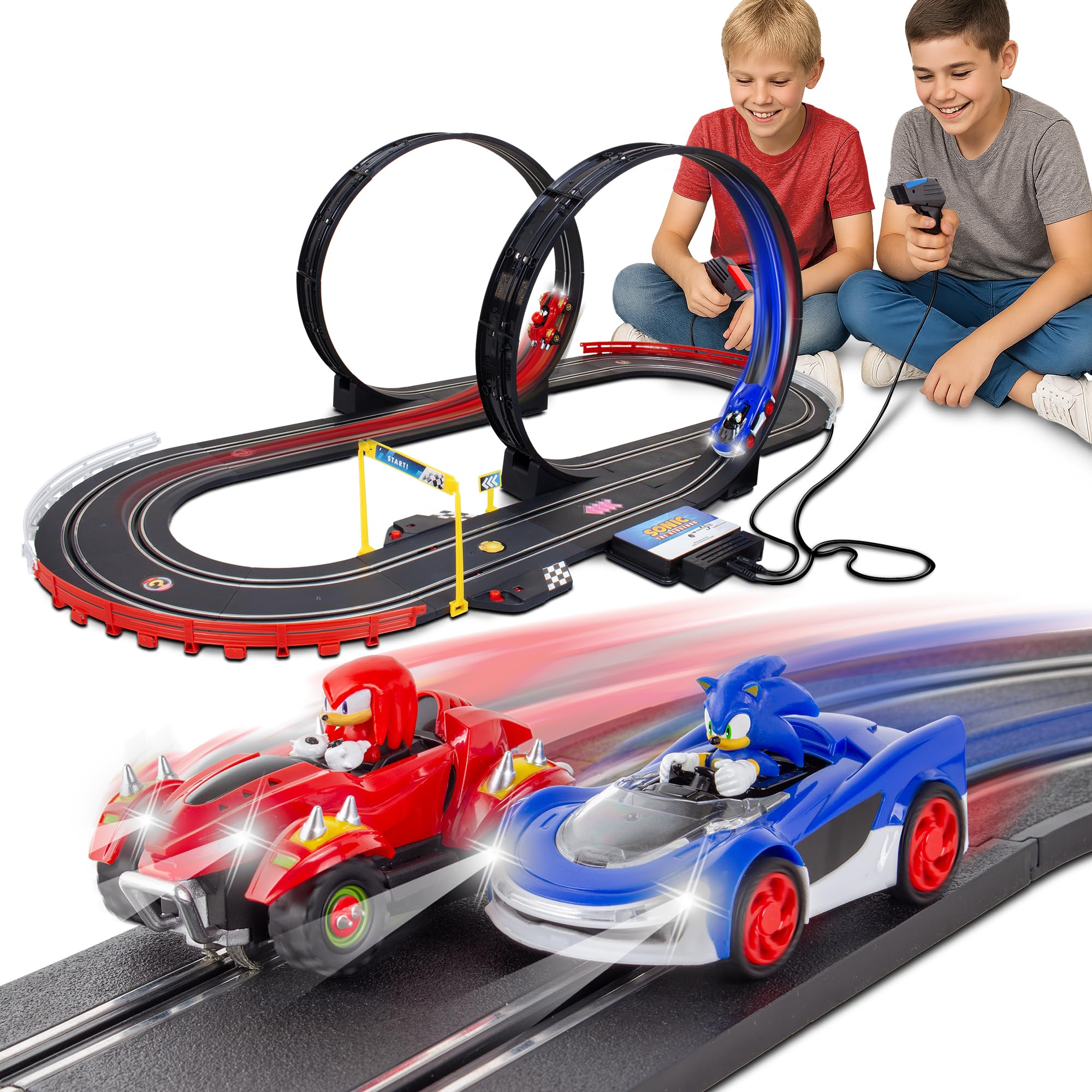 Amazon.com: NKOK Sonic Racing: CrossWorlds Slot Car Race Track Set